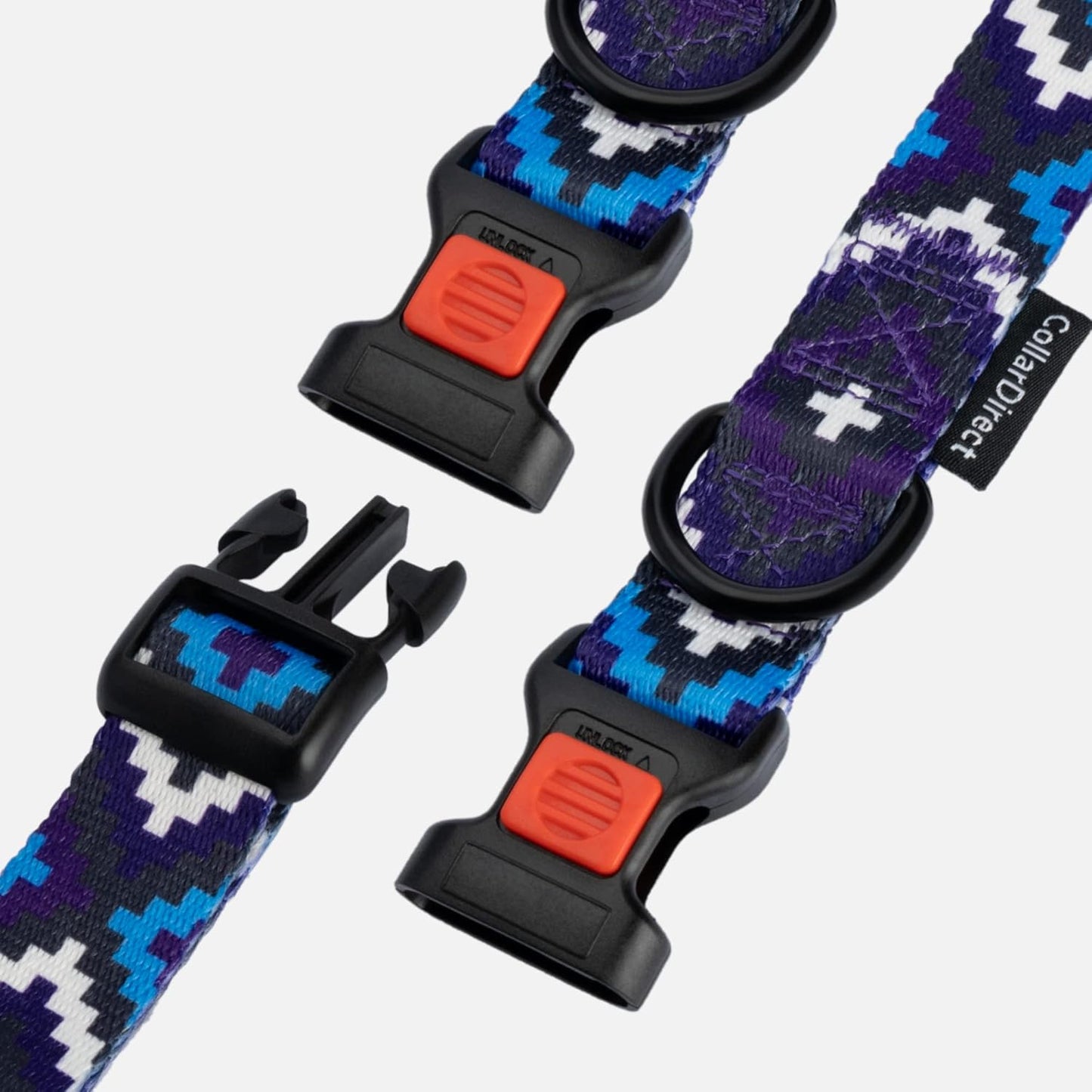Aztec Dog Collar Adjustable Nylon Tribal Pattern Geometric Pet Collars for Dogs Small Medium Large Puppy (Ethnic Teal, Neck Fit 10"-13")