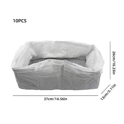 10Pcs Cat Litter Tray Liners Drawstring Cat Litter Tray Bags with Filter Net Reusable Cat Waste Filter Net Cat Pets Cleaning