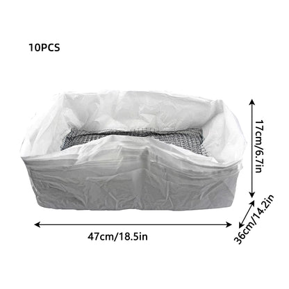 10Pcs Cat Litter Tray Liners Drawstring Cat Litter Tray Bags with Filter Net Reusable Cat Waste Filter Net Cat Pets Cleaning